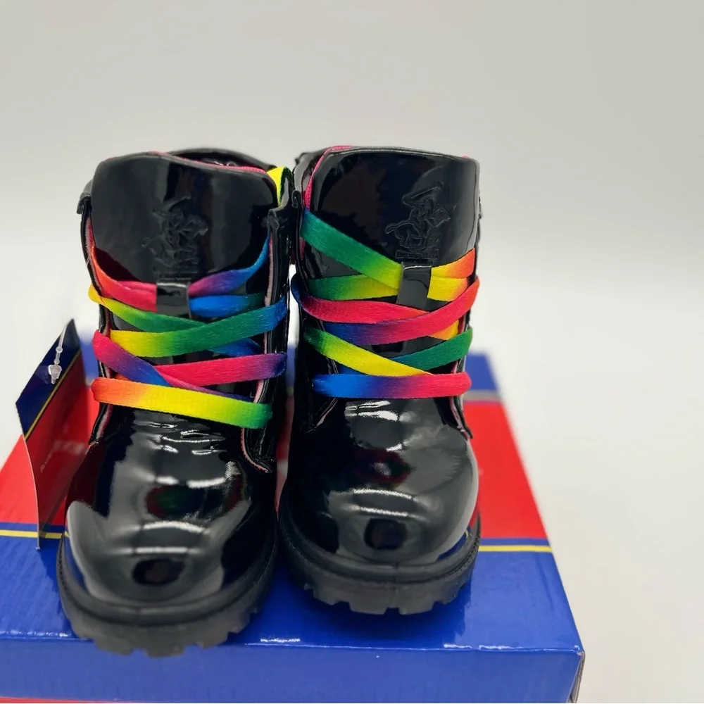 Beverly Hills Hills Girls Shiny Colored Lace-Up Trendy Boots Sz 9T